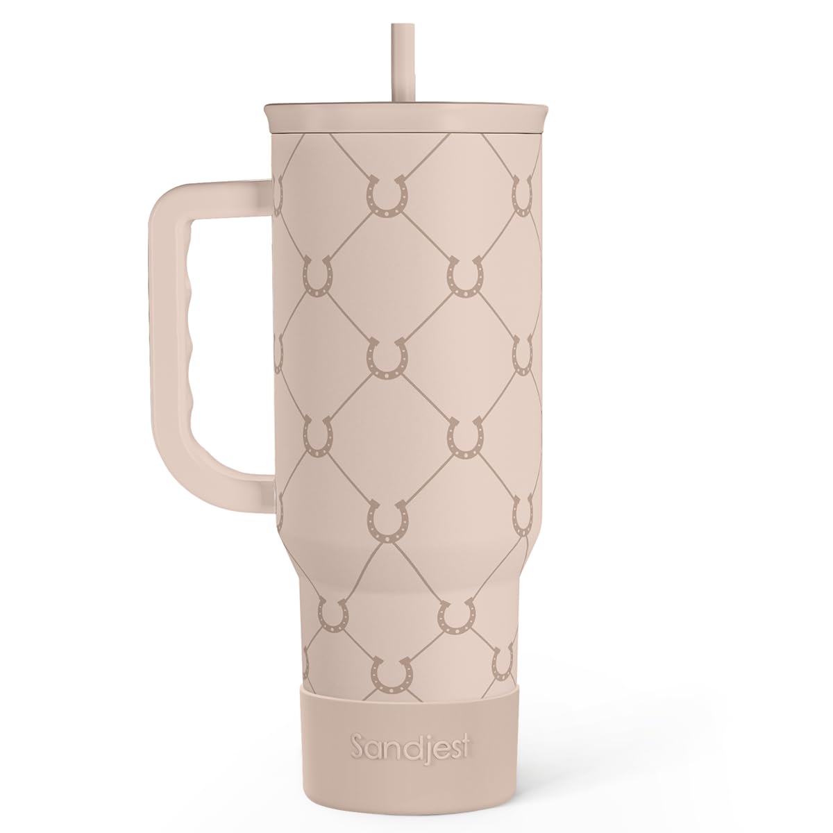 SANDJEST Horse Tumbler with Handle, Insulated Cup Stainless Steel Travel Mug Cup, Gifts for Women Girl, Equestrian Gift for Birthday Christmas, 40oz