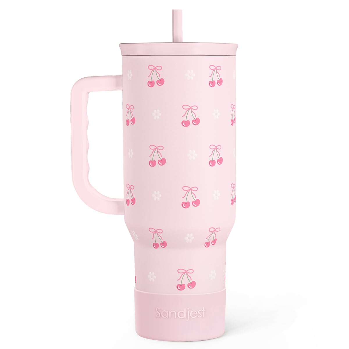 SANDJEST Horse Tumbler with Handle, Insulated Cup Stainless Steel Travel Mug Cup, Gifts for Women Girl, Equestrian Gift for Birthday Christmas, 40oz