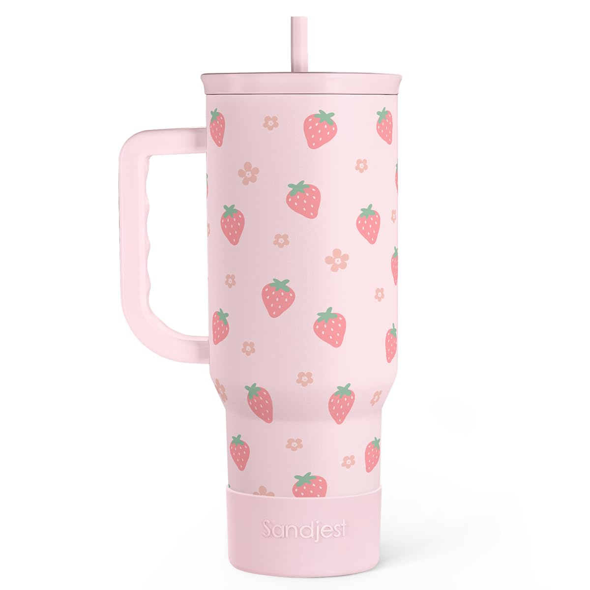 SANDJEST Horse Tumbler with Handle, Insulated Cup Stainless Steel Travel Mug Cup, Gifts for Women Girl, Equestrian Gift for Birthday Christmas, 40oz