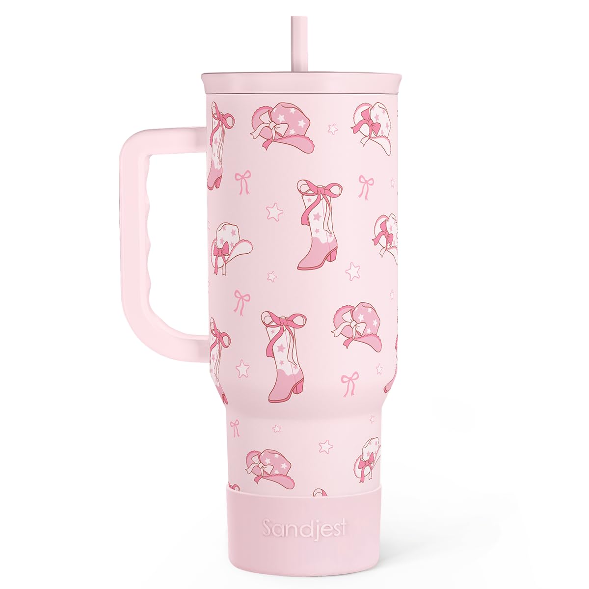 SANDJEST Horse Tumbler with Handle, Insulated Cup Stainless Steel Travel Mug Cup, Gifts for Women Girl, Equestrian Gift for Birthday Christmas, 40oz