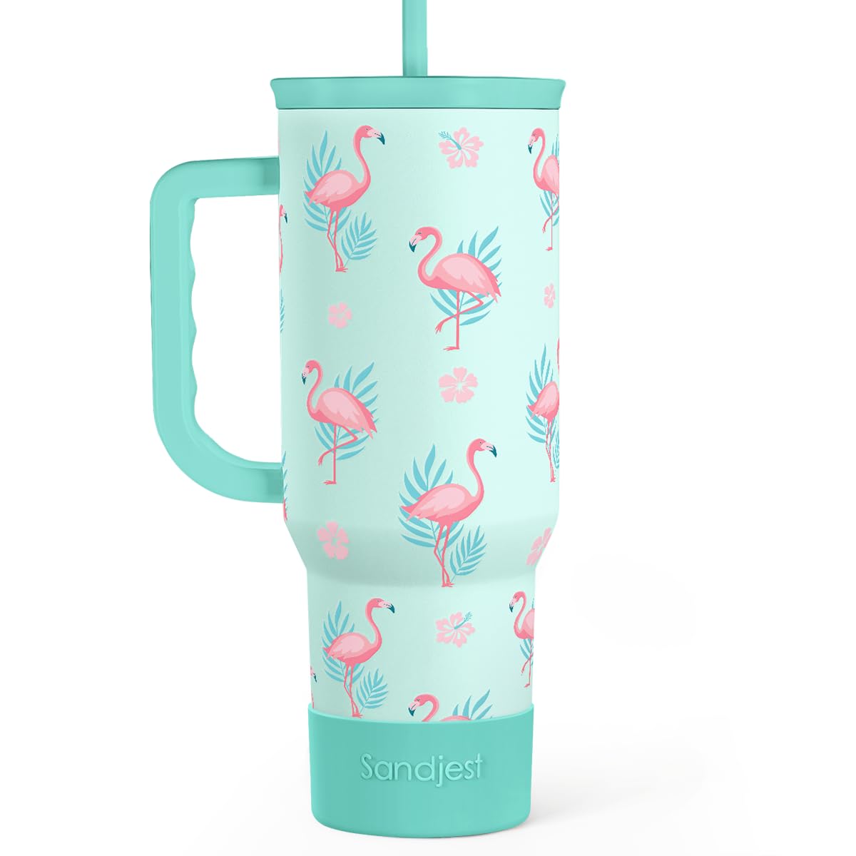 SANDJEST Horse Tumbler with Handle, Insulated Cup Stainless Steel Travel Mug Cup, Gifts for Women Girl, Equestrian Gift for Birthday Christmas, 40oz