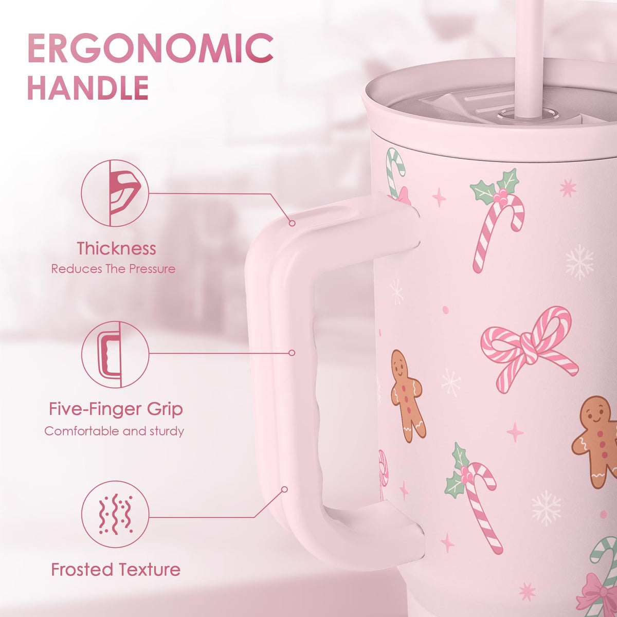 SANDJEST Horse Tumbler with Handle, Insulated Cup Stainless Steel Travel Mug Cup, Gifts for Women Girl, Equestrian Gift for Birthday Christmas, 40oz